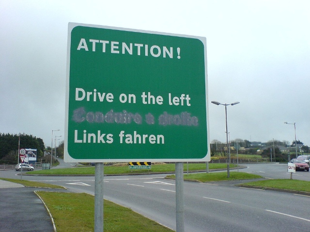 how gauche english: drive on the left. french: conduire a droite (drive on the right).