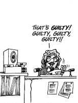 doonesbury's mark slackmeyer: that's GUILTY! guilty, guilty, guilty!!